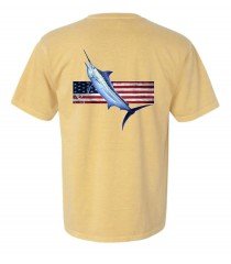 Marlin American Flag - Short Sleeve Cotton